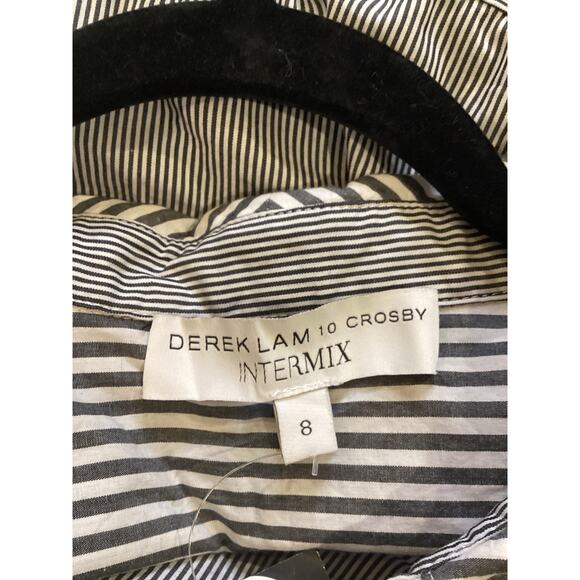 Derek Lam 10 Crosby preppy Cotton Striped long sleeve Poplin mini Shirt Dress 8 - Picture 3 of 13